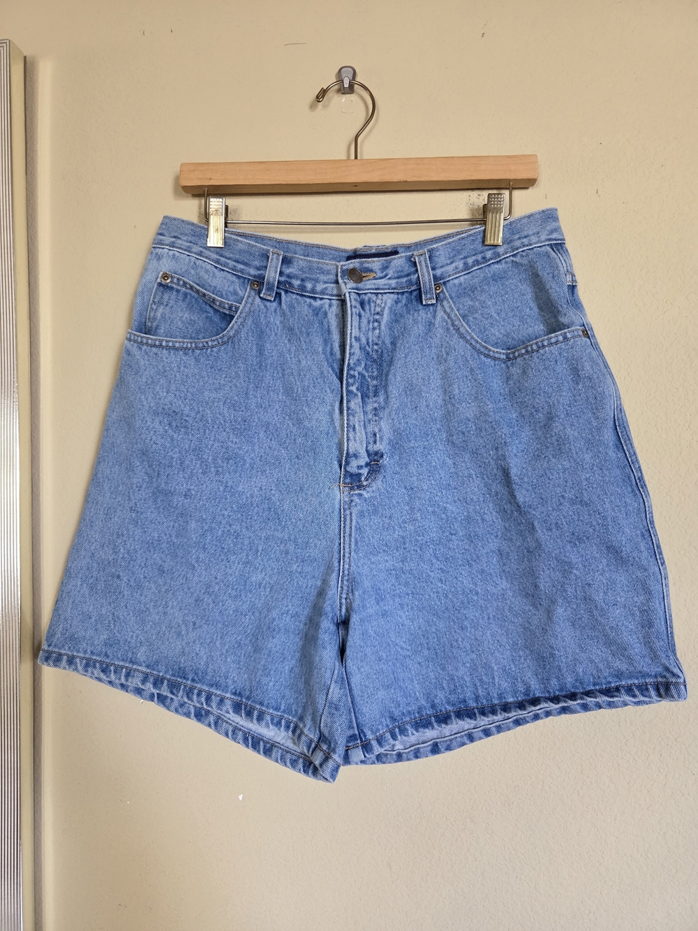 High-Waist Light Blue Denim Jean Shorts